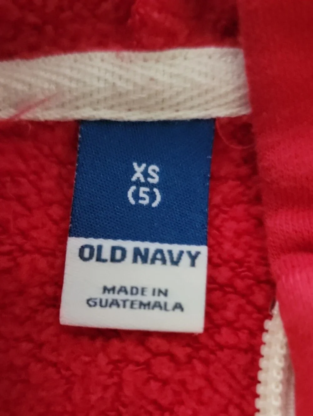 Old Navy Bright Red Kids Zip Hoodie with Logo